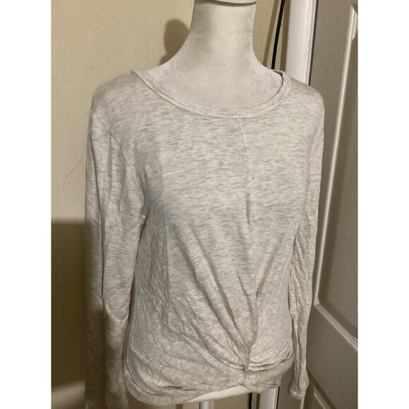 Drew Shirt Womens Small Gray Long Sleeve Knot Front Lightweight Pullover Top - Picture 2 of 6